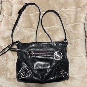 Michael Kors Black Leather Crossbody Bag